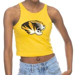 Zoozatz Collegiate Licensed Missouri Tigers Womens Gold First Down Tank Top SZ L